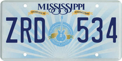 MS license plate ZRD534