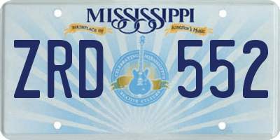 MS license plate ZRD552