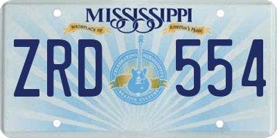 MS license plate ZRD554