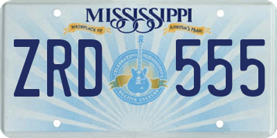MS license plate ZRD555