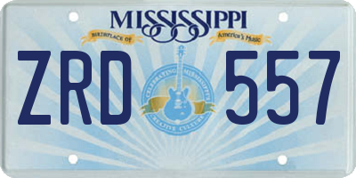 MS license plate ZRD557