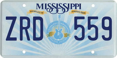 MS license plate ZRD559