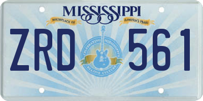 MS license plate ZRD561