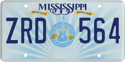 MS license plate ZRD564