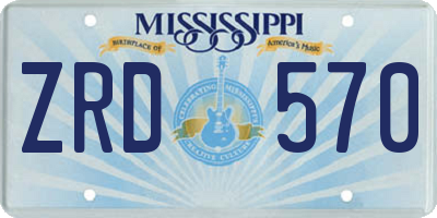 MS license plate ZRD570