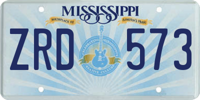 MS license plate ZRD573