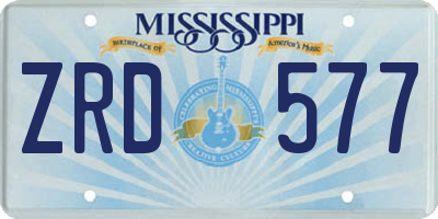 MS license plate ZRD577