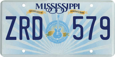 MS license plate ZRD579