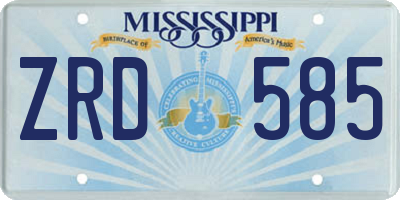 MS license plate ZRD585