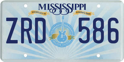 MS license plate ZRD586