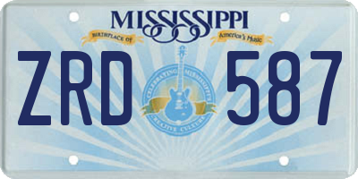 MS license plate ZRD587