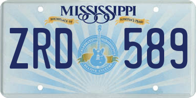 MS license plate ZRD589