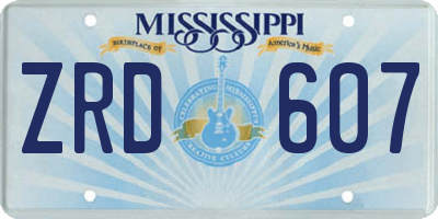 MS license plate ZRD607
