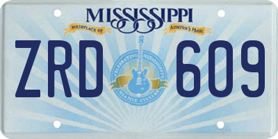 MS license plate ZRD609