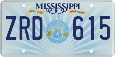 MS license plate ZRD615