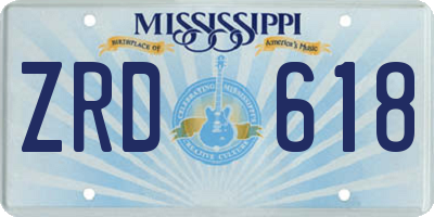 MS license plate ZRD618