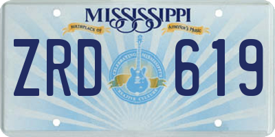 MS license plate ZRD619