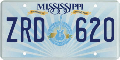MS license plate ZRD620