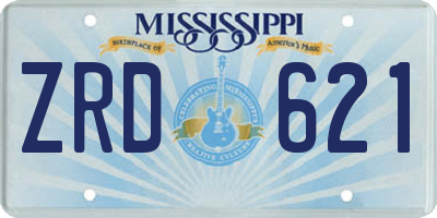MS license plate ZRD621