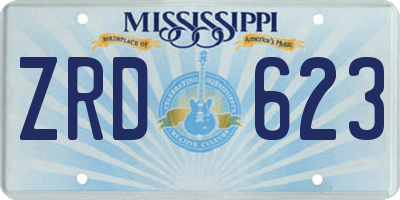 MS license plate ZRD623