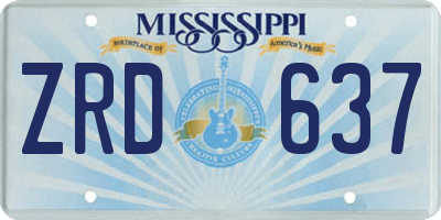 MS license plate ZRD637