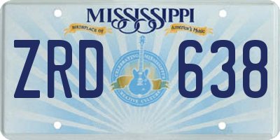 MS license plate ZRD638