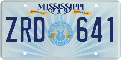 MS license plate ZRD641