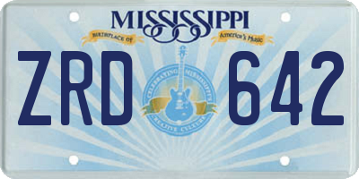 MS license plate ZRD642