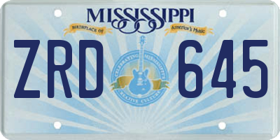 MS license plate ZRD645