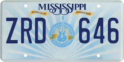 MS license plate ZRD646