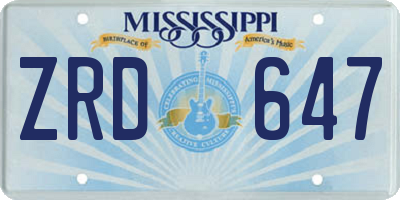 MS license plate ZRD647