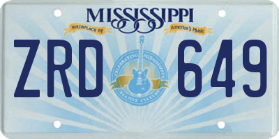 MS license plate ZRD649