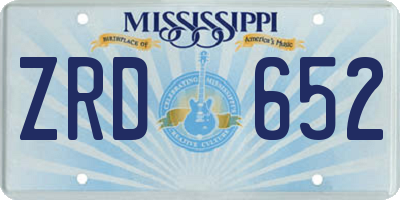 MS license plate ZRD652