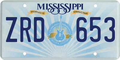 MS license plate ZRD653