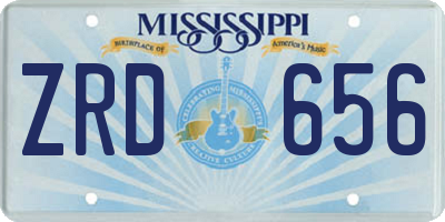 MS license plate ZRD656