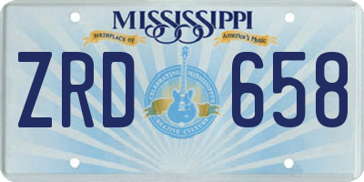 MS license plate ZRD658