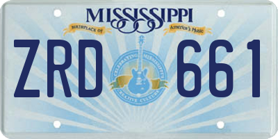 MS license plate ZRD661