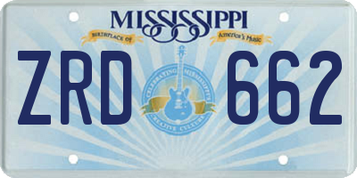 MS license plate ZRD662