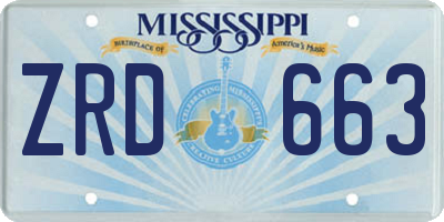 MS license plate ZRD663