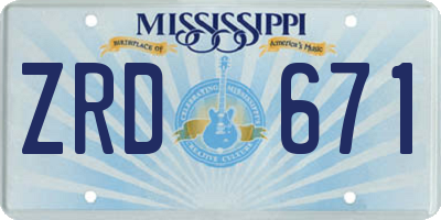 MS license plate ZRD671