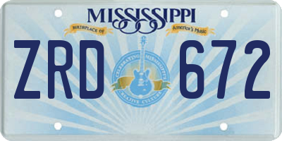 MS license plate ZRD672