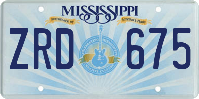 MS license plate ZRD675