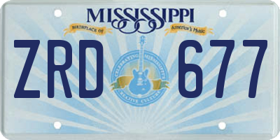 MS license plate ZRD677