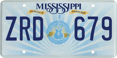 MS license plate ZRD679