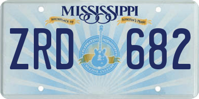 MS license plate ZRD682