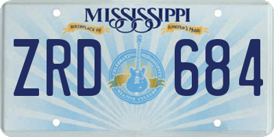 MS license plate ZRD684