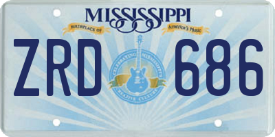 MS license plate ZRD686