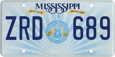 MS license plate ZRD689