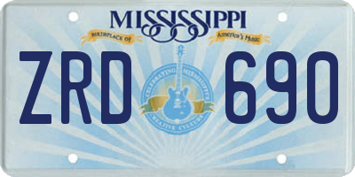 MS license plate ZRD690