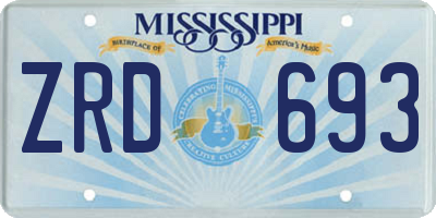 MS license plate ZRD693